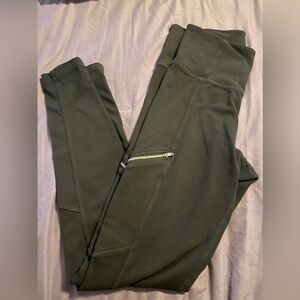 Athleta Black Leggings Front Zipper Pockets Size Small‎ Athleisure Basic Outdoor